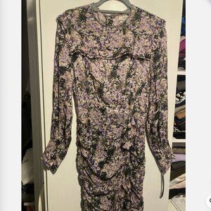 Isabel Marant Étoile Jirvina Mini Ruffle Dress Multicolor Viscose Size 36 US S